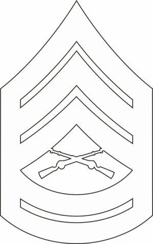E-7 GYSGT Gunnery Sergeant (White) Decal