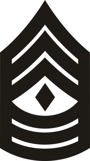 E-8 1SGT First Sergeant (Black) Decal