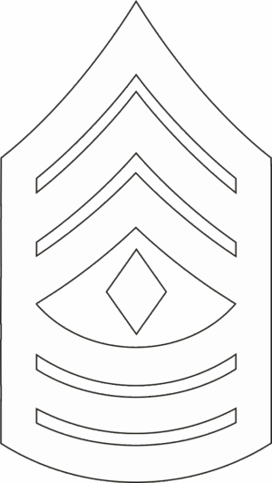E-8 1SGT First Sergeant (White) Decal
