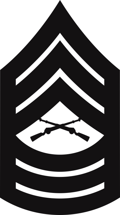 E-8 MSGT Master Sergeant (Black) Decal