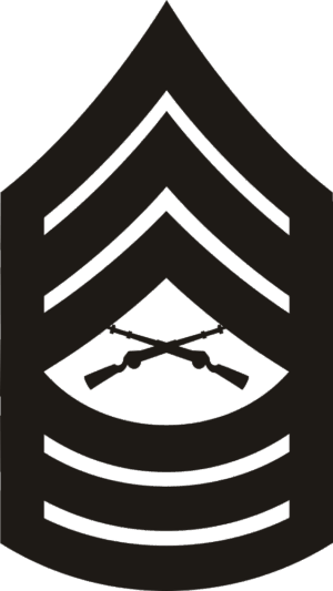 E-8 MSGT Master Sergeant (Black) Decal
