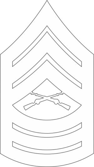E-8 MSGT Master Sergeant (White) Decal