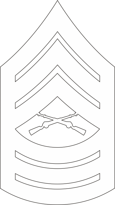 E-8 MSGT Master Sergeant (White) Decal
