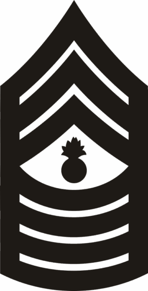 E-9 MGYSGT Master Gunnery Sergeant (Black) Decal