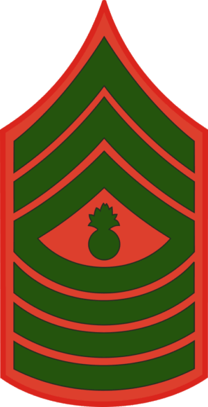 E-9 MGYSGT Master Gunnery Sergeant (Green) Decal