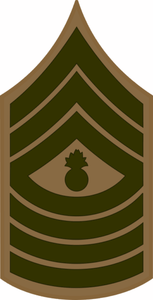 E-9 MGYSGT Master Gunnery Sergeant (Khaki) Decal