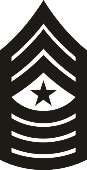 E-9 SGTMAJ Sergeant Major (Black) Decal