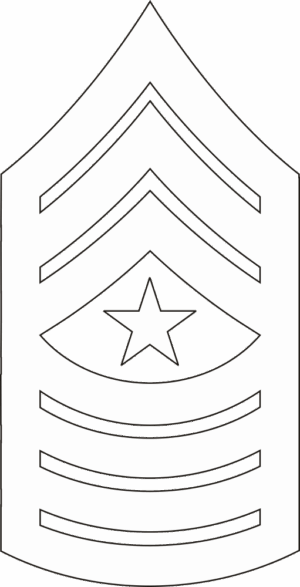 E-9 SGTMAJ Sergeant Major (White) Decal