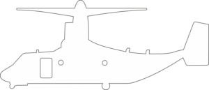 Bell MV-22 Osprey Silhouette (White) Decal