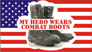 My Hero Wears Combat Boots Decal