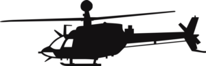 OH-58D Bell Kiowa Warrior Silhouette (Black) Decal