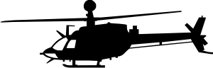 OH-58D Bell Kiowa Warrior Silhouette (Black) Decal