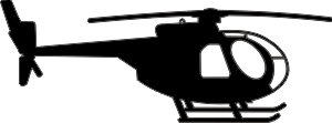 OH-6 Hughes Silhouette (Black) Decal