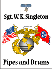 Pipes and Drums Sgt. W.K. Singleton Decal