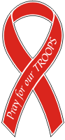 Pray for Our Troops (Red) Decal