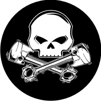 Skull and Pistons Decal