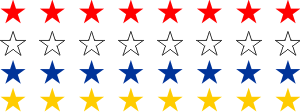 Star Strip (Eight 1 in. Stars Per Foot, Order by the Foot) Decal