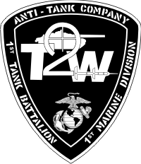 AT(TOW)CO 1st Tank Battalion 1st Marine Division BW Decal