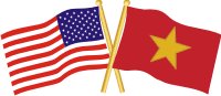 USA and Vietnam Crossed Flags Decal