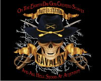 U.S. Cavalry Skull On The Eighth Day God Created Scouts Decal