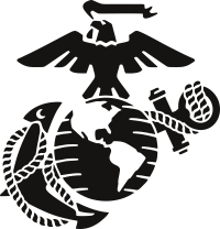 United States Marine Corps Decal Logo Black 16.9 Ounce Stoneware Mug 