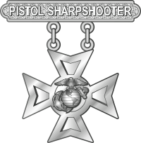 USMC Pistol Sharpshooter Qualification Badge Decal