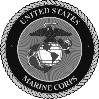 USMC Seal (v2) (Black/White) Decal