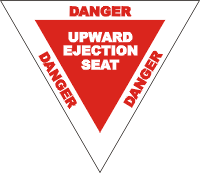 Warning Label Ejection Seat Decal