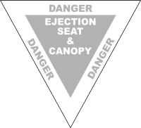 Warning Label Ejection Seat (Gray) Decal