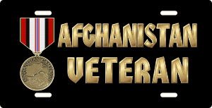 Afghanistan Service Medal Veteran License Plate