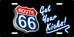 Route 66 Get Your Kicks License Plate