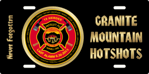 Granite Mountain Hotshots License Plate (Red)