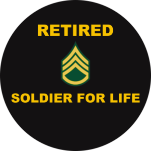 Army E-6 Staff Sergeant Retired Decal
