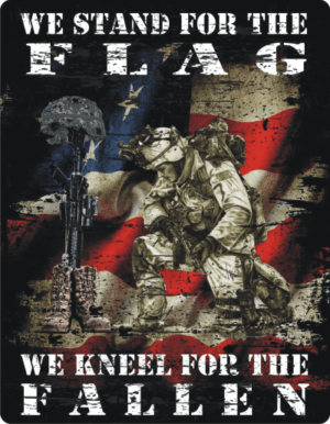 We Stand for the Flag, We Kneel for the Fallen Decal