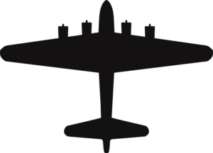 Boeing B-17 Flying Fortress Silhouette (Black) Decal