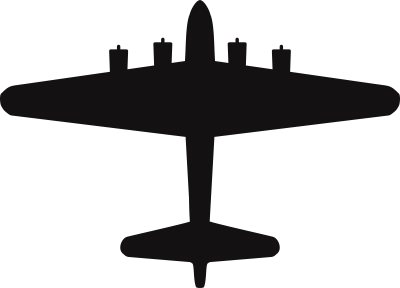 Boeing B-17 Flying Fortress Silhouette (Black) Decal