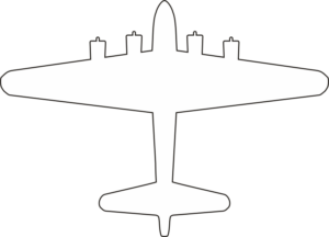Boeing B-17 Flying Fortress Silhouette (White) Decal