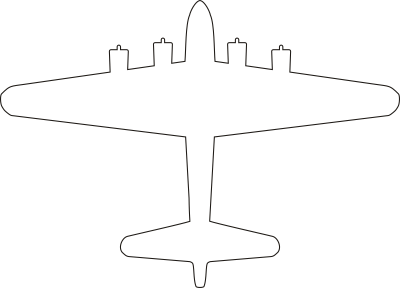 Boeing B-17 Flying Fortress Silhouette (White) Decal