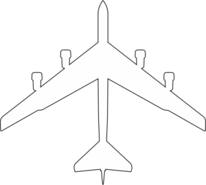 Boeing B-52 H Stratofortress Silhouette (White) Decal