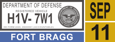 Department of Defense Customized Vehicle Decal