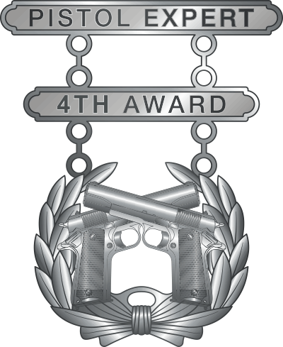 USMC Pistol Expert Qualification Badge With Award Decal