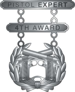 USMC Pistol Expert Qualification Badge, 4th Award Decal