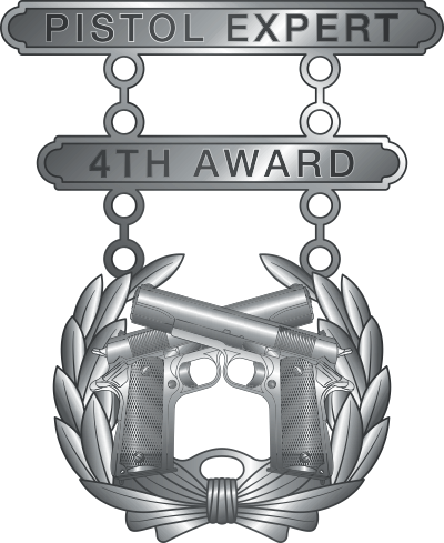 USMC Pistol Expert Qualification Badge, 4th Award Decal