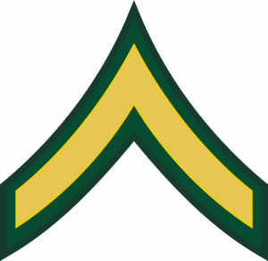 Army E-2 PV2 Private Decal