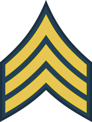 Army E-5 SGT Sergeant Blue Decal