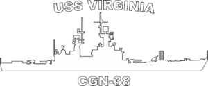 Nuclear Guided Missile Cruiser CGN, Virginia Class Silhouette (White) Decal