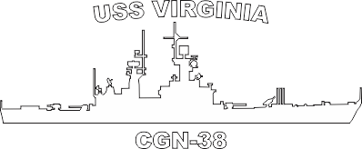 Nuclear Guided Missile Cruiser CGN, Virginia Class Silhouette (White) Decal
