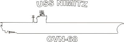 Aircraft Carrier CVN, Nimitz Class Silhouette (White) Decal