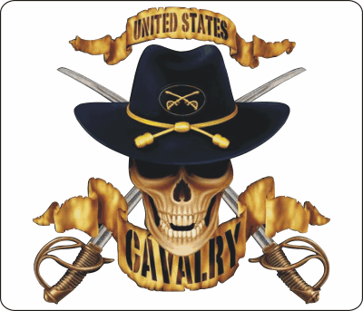 US Cavalry Skull on white background Decal