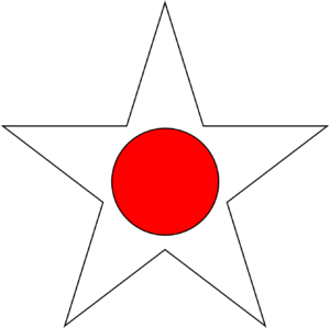 White Star Red Circle Decal